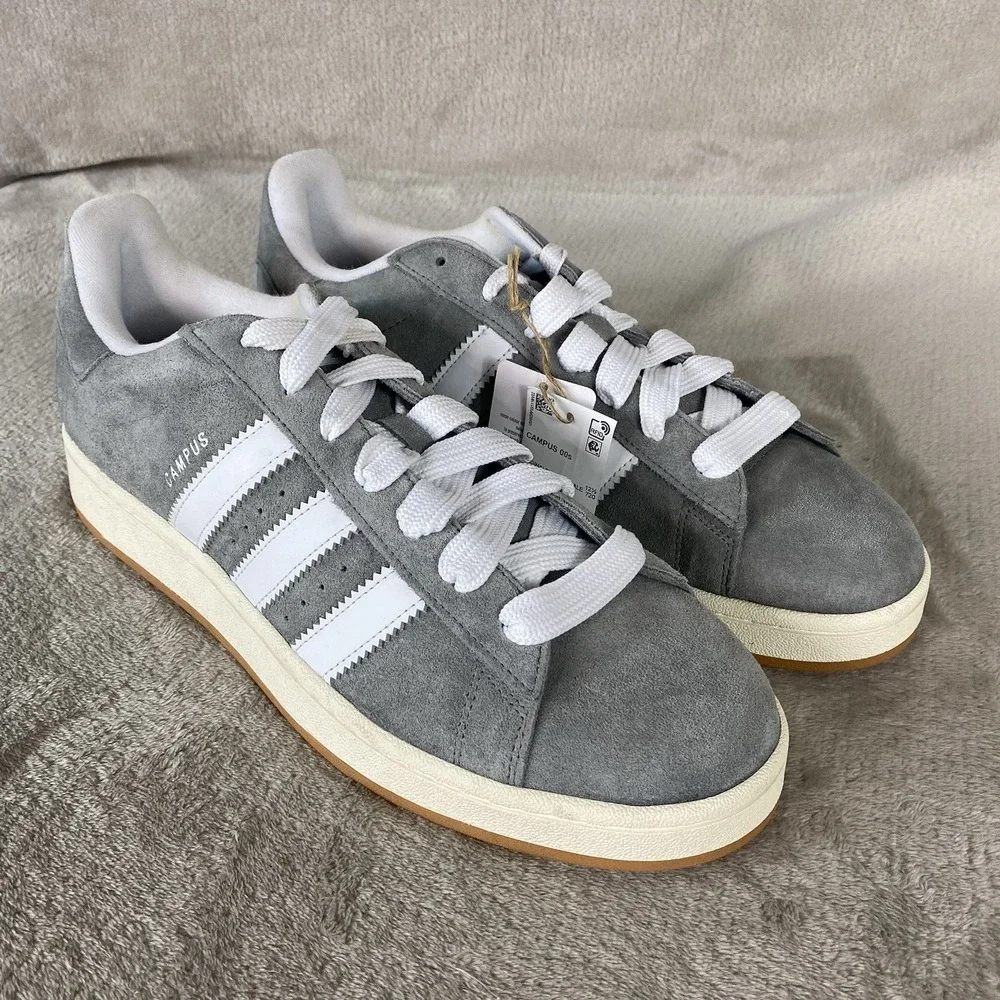 Adidas Campus 00s Shoes Mens Size 13 Gray White Suede Sneakers Originals NEW